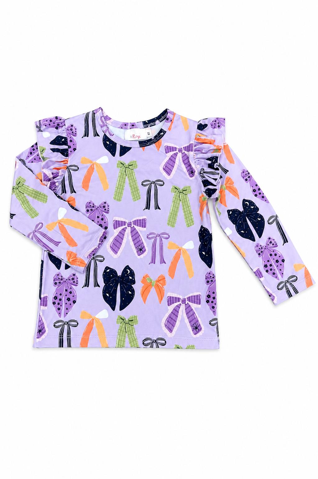 Tied With A Boo Lavender L/s Ruffle Tee