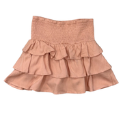 Girls Tiered Mini Skirt In Rose Cloud