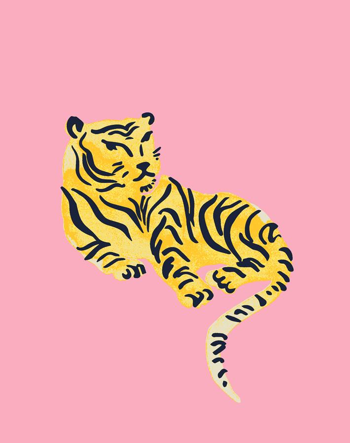 'tigers' Wallpaper By Tea Collection - Bubblegum