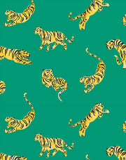 'tigers' Wallpaper By Tea Collection - Emerald