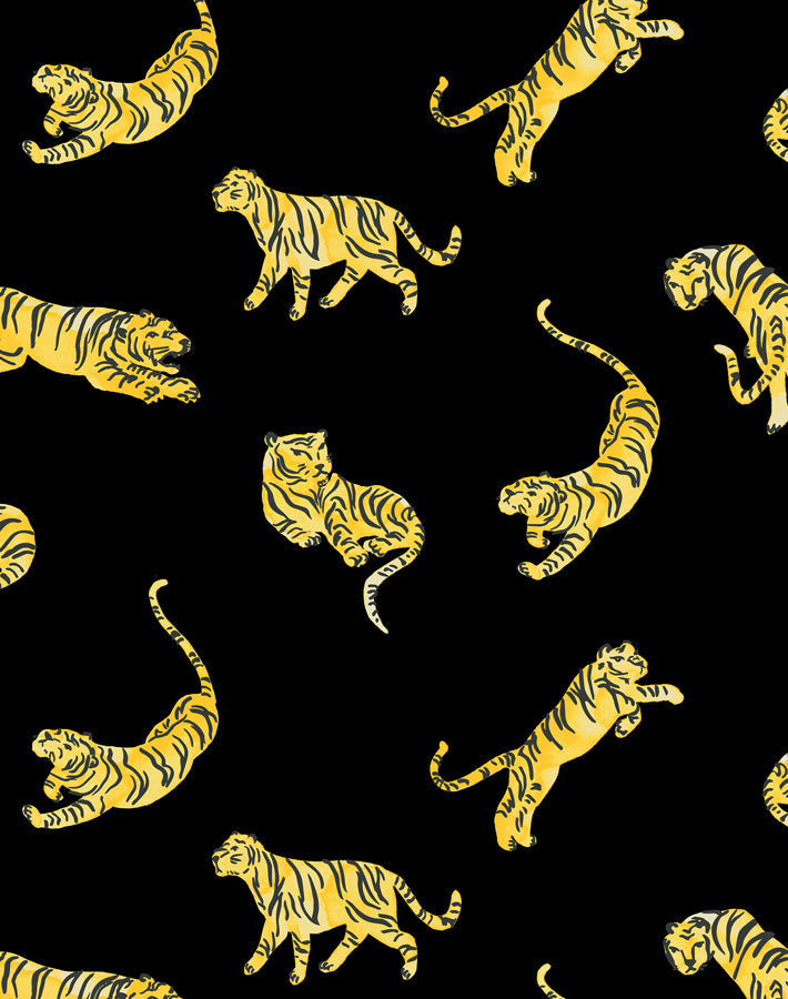 'tigers' Wallpaper By Tea Collection - Onyx