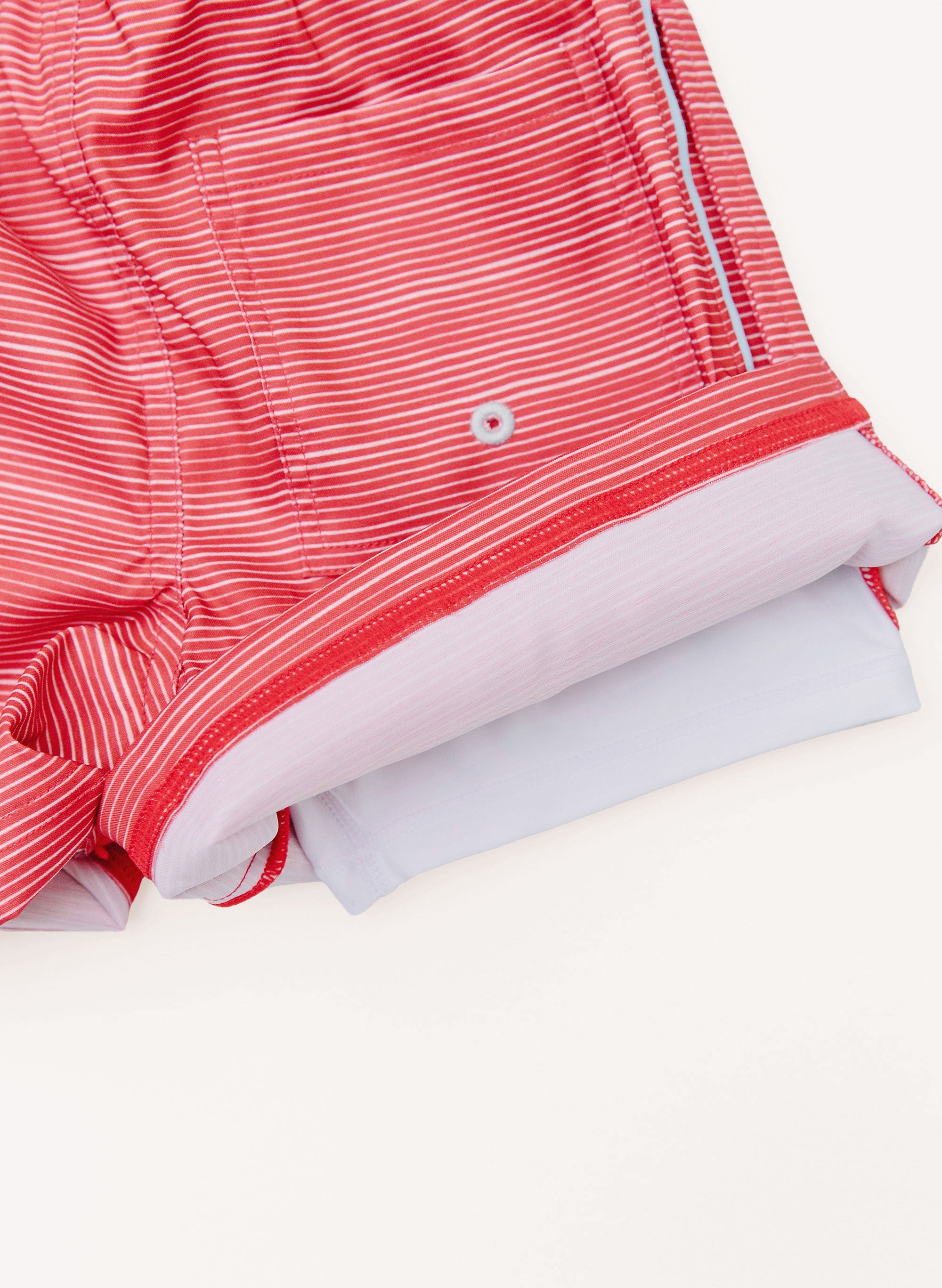 Duck Swim Short - Racing Red Stripe
