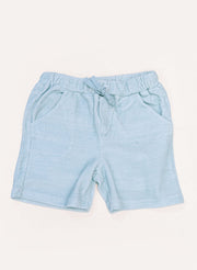 French Terry Shorts - Misty Blue Stripe
