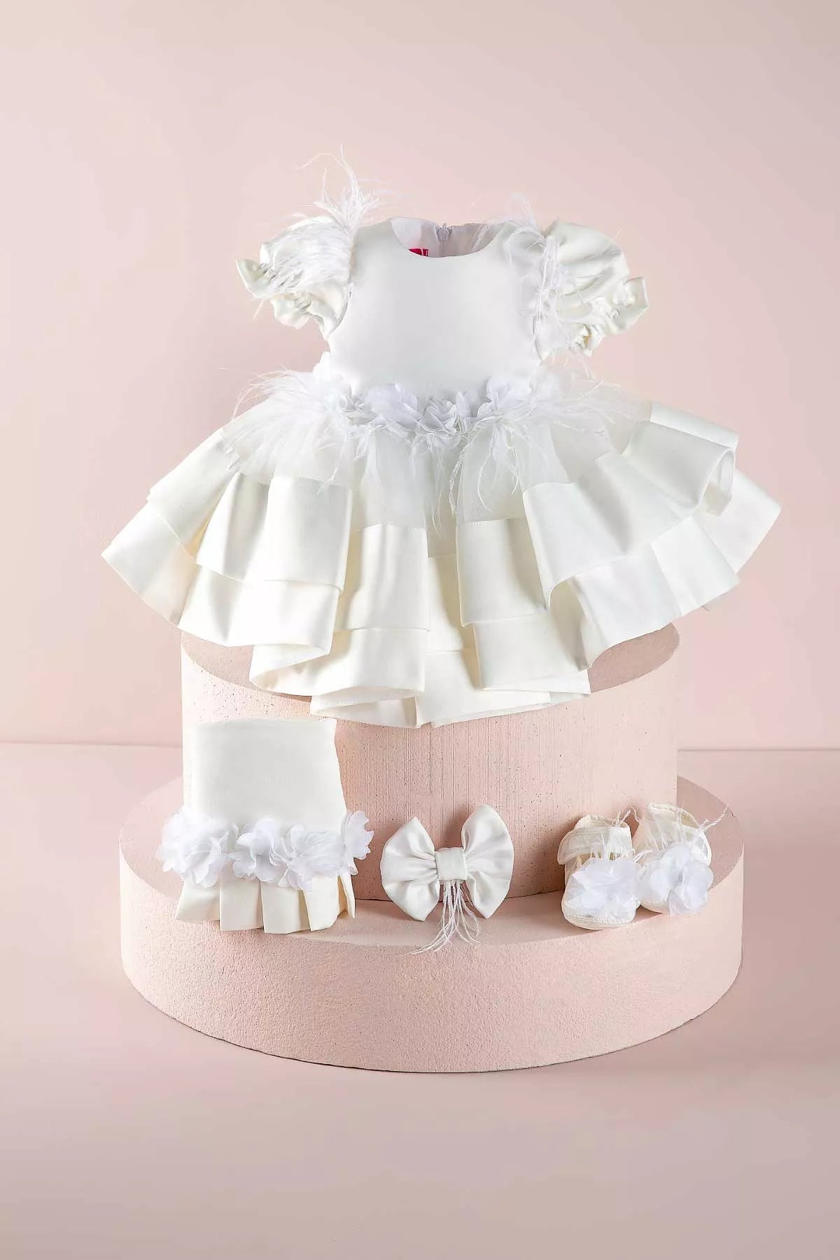 Tina White Baby Dress Set