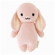 Tiny Pink Bunny Heirloom Plush - Handmade Organic Cotton Toy