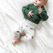 Sloths On Ivory Baby & Toddler Cotton Knit Leggings