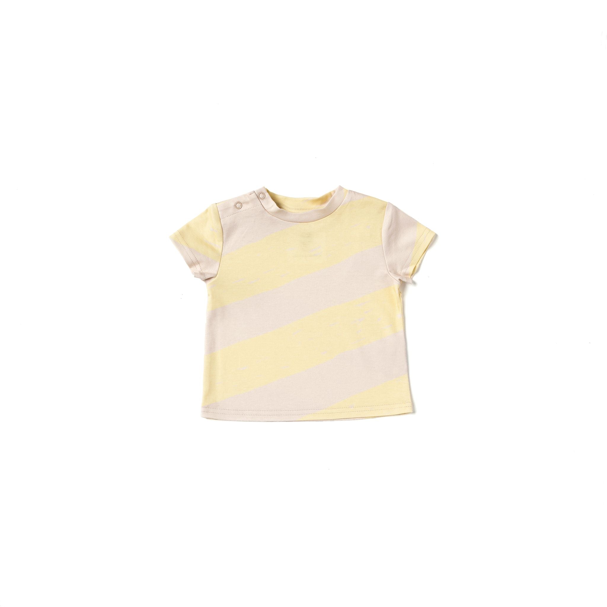 Baby Boxy T-shirt With Stripes | Yellow
