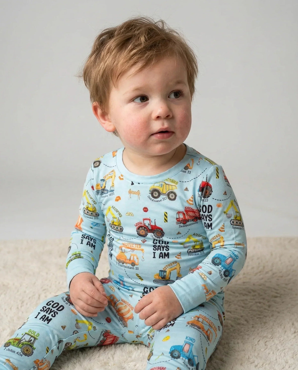 God Says I Am Boy Bamboo Two Piece Long Sleeve Pajama Set
