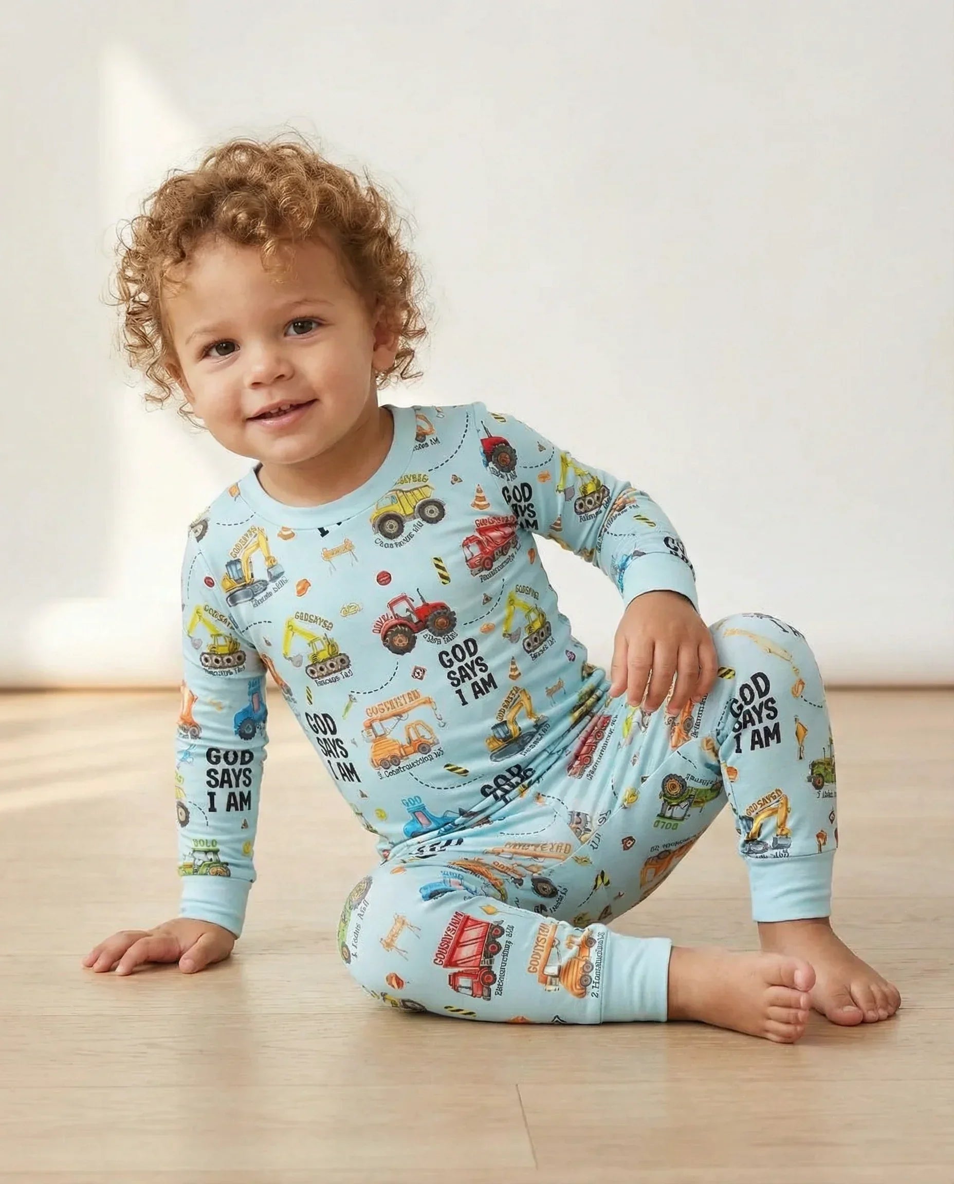 God Says I Am Boy Bamboo Two Piece Long Sleeve Pajama Set