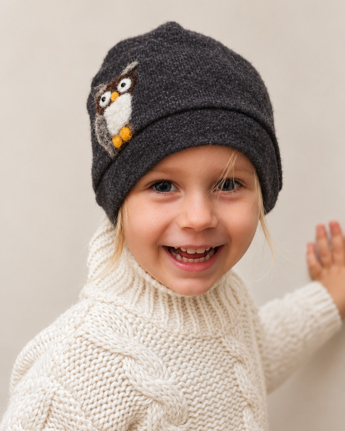 Owl Cashmere Hat - Toddler