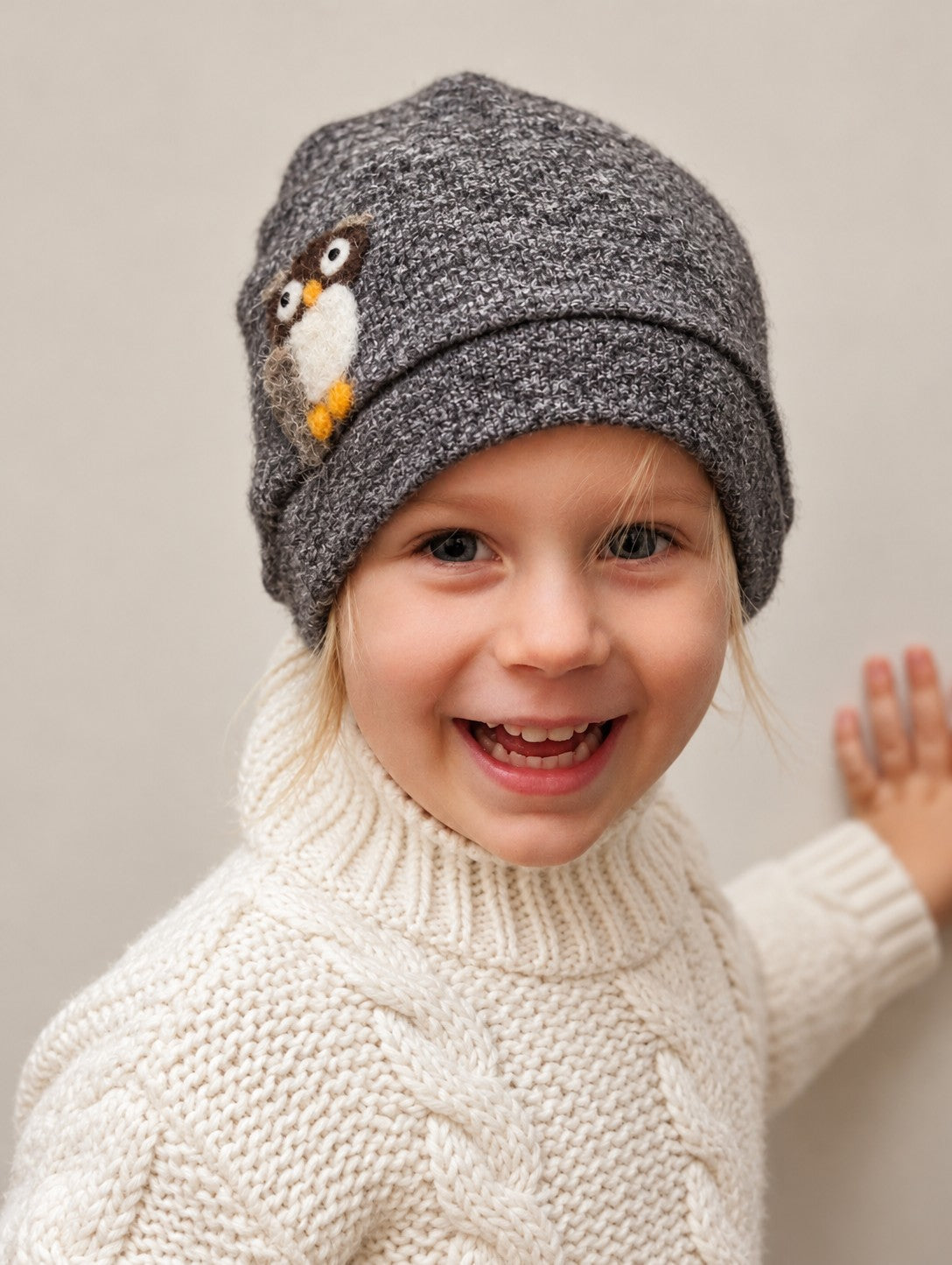 Owl Cashmere Hat - Toddler