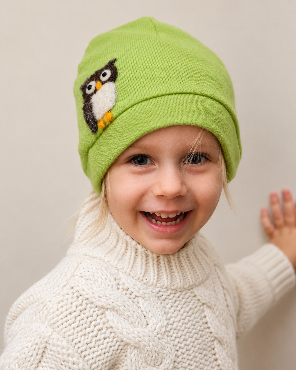 Owl Cashmere Hat - Toddler