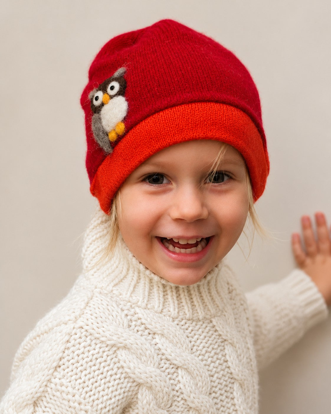 Owl Cashmere Hat - Toddler