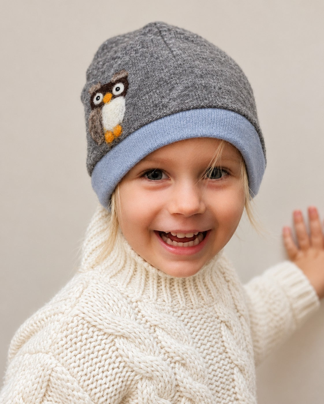 Owl Cashmere Hat - Toddler