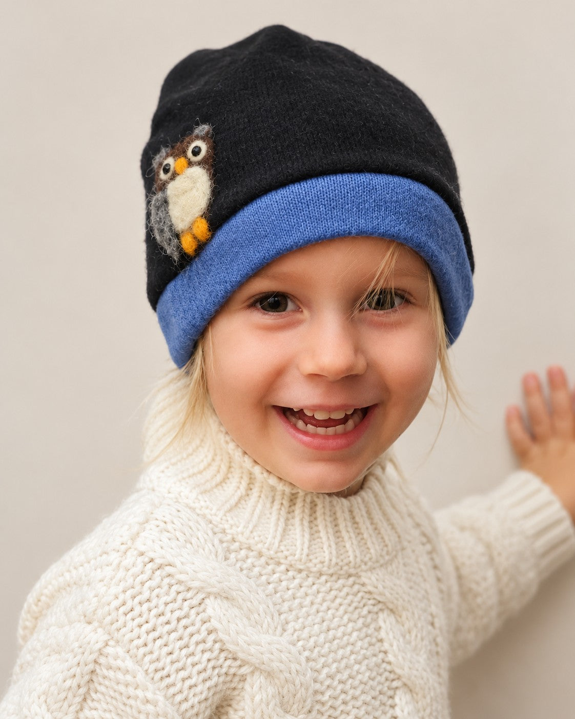 Owl Cashmere Hat - Toddler