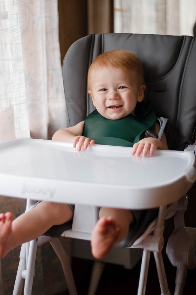 Forrest Green Silicone Bib With Crumb Catcher