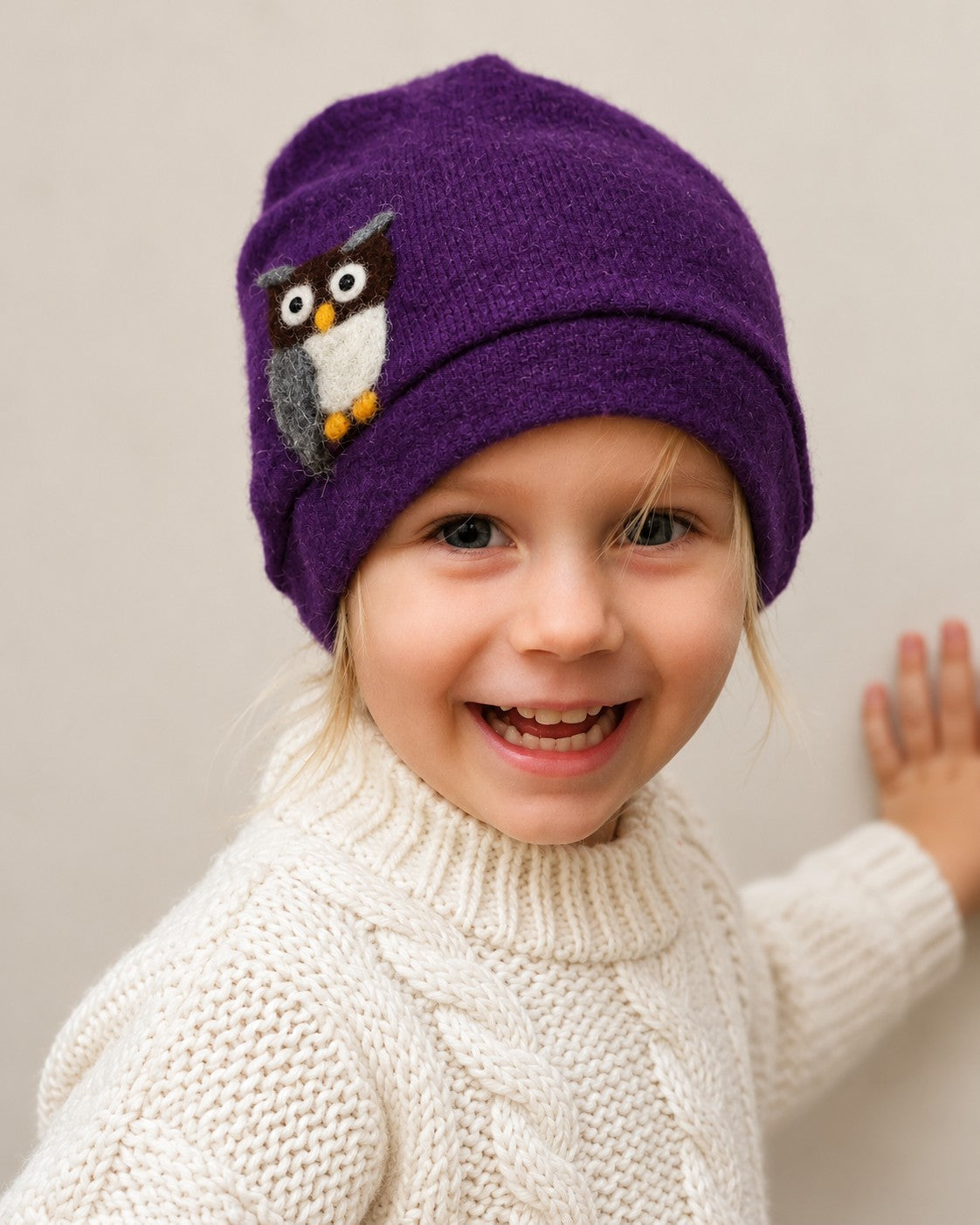 Owl Cashmere Hat - Toddler