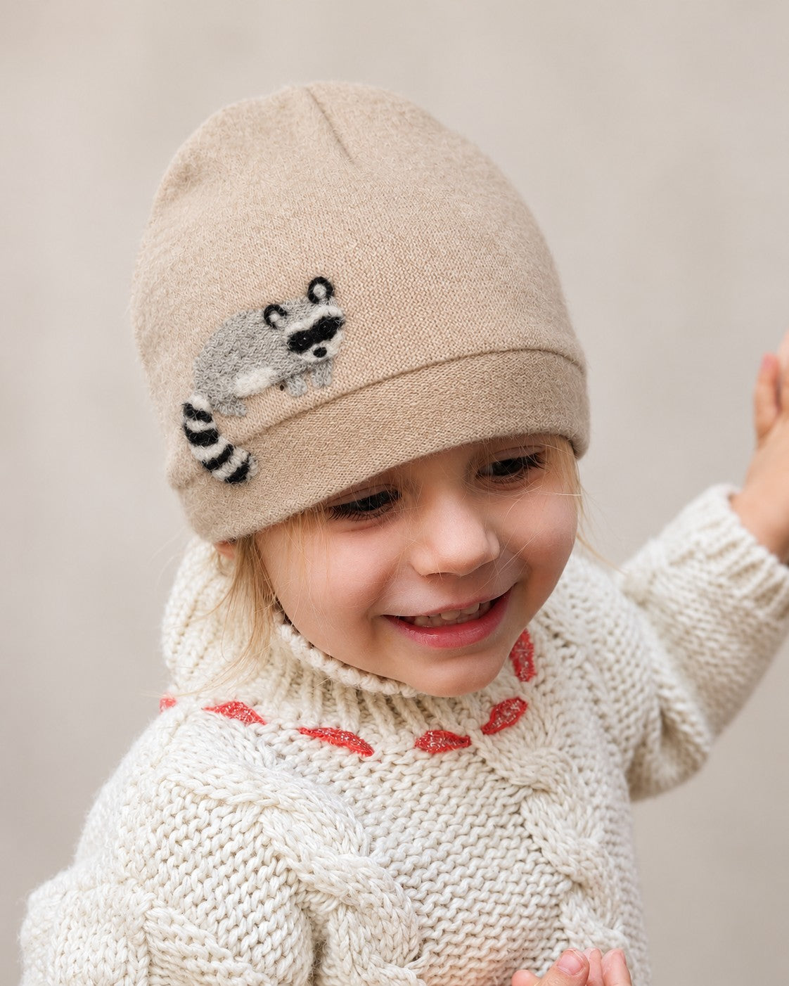 Raccoon Cashmere Hat - Toddler