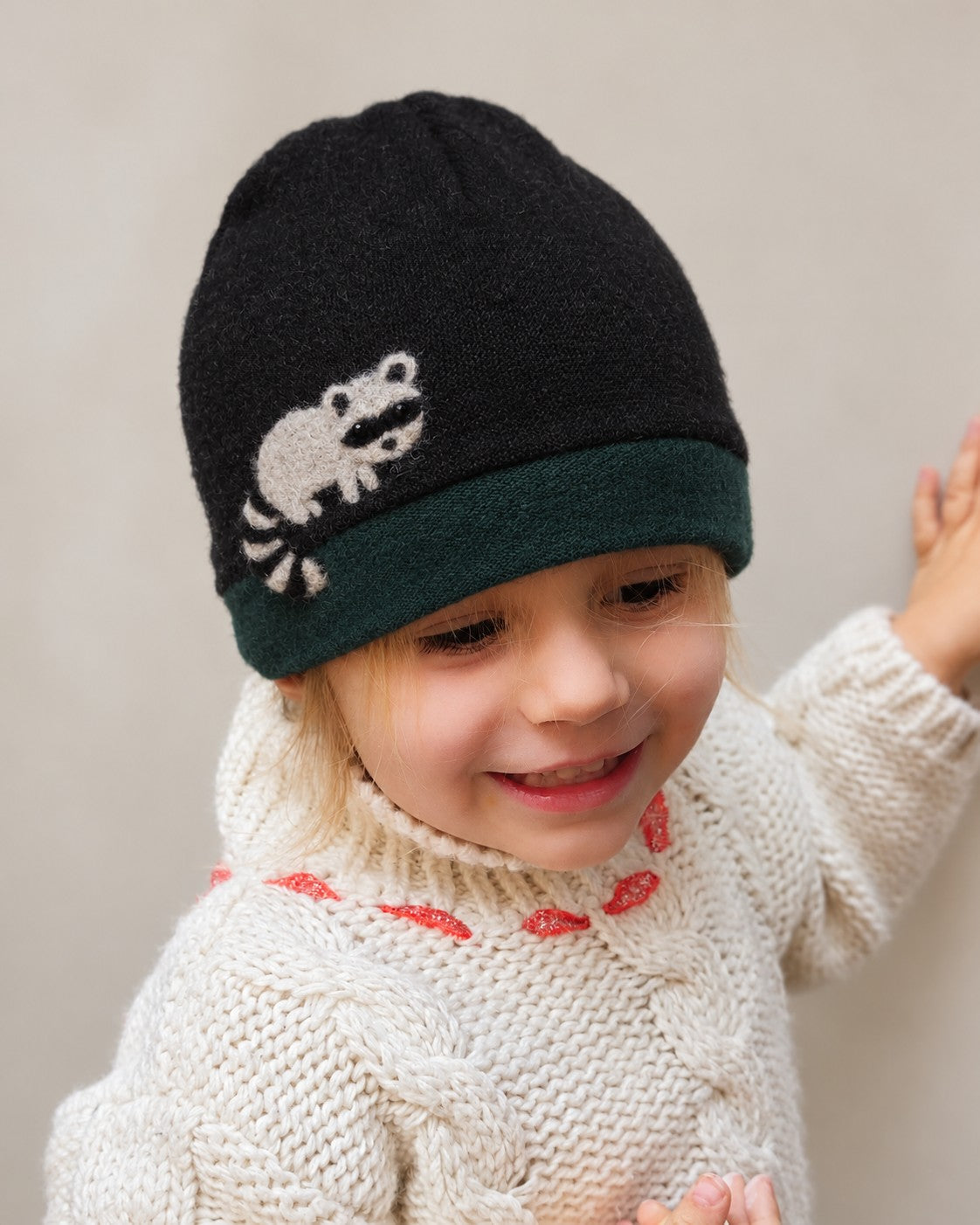 Raccoon Cashmere Hat - Toddler