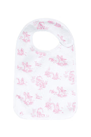 Pink Toile Baby Feeding Bib