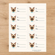 Tonkinese Purrfectly Yours Gift Tag Sticker Sheet