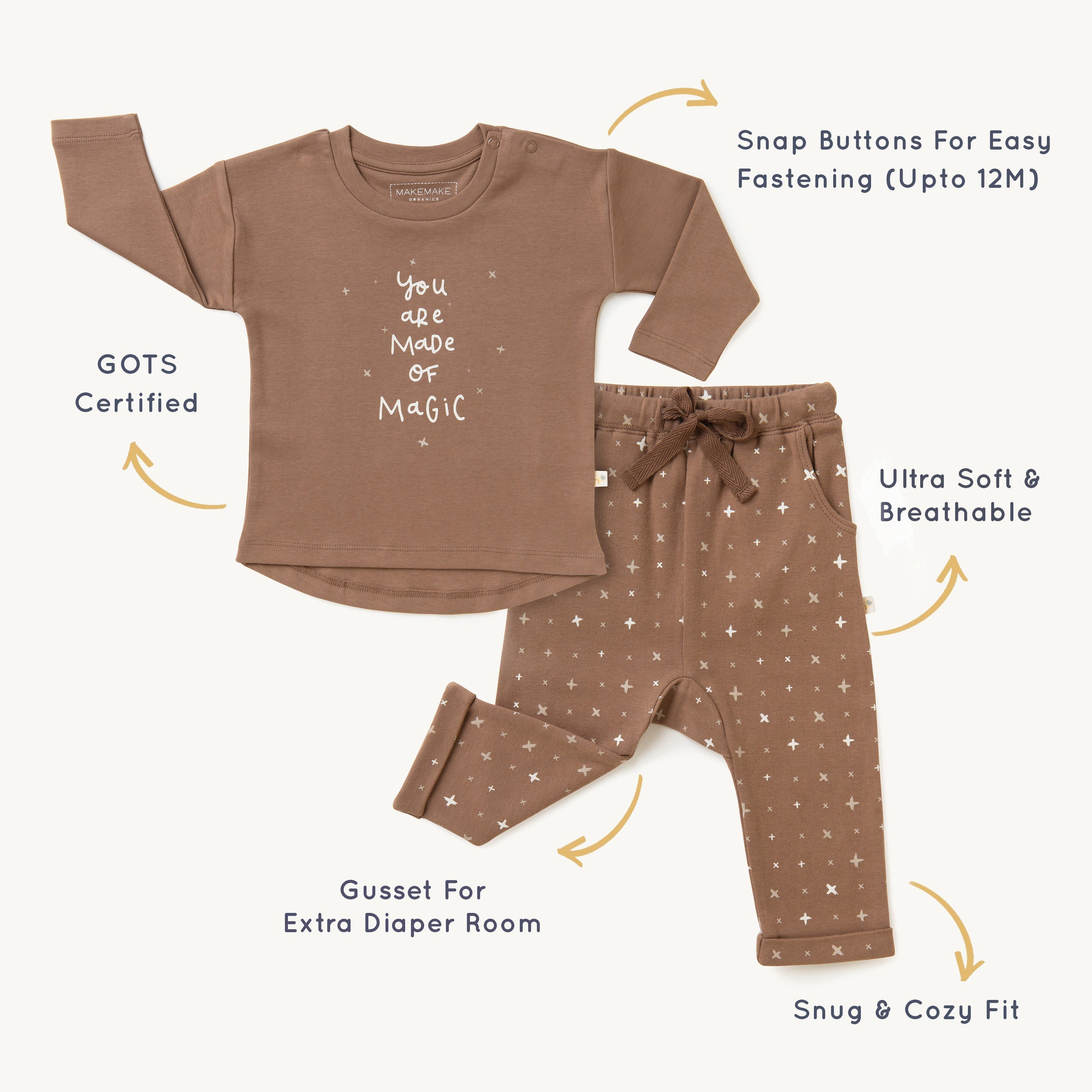 Organic Long Sleeve Tee & Pant Set - Magic