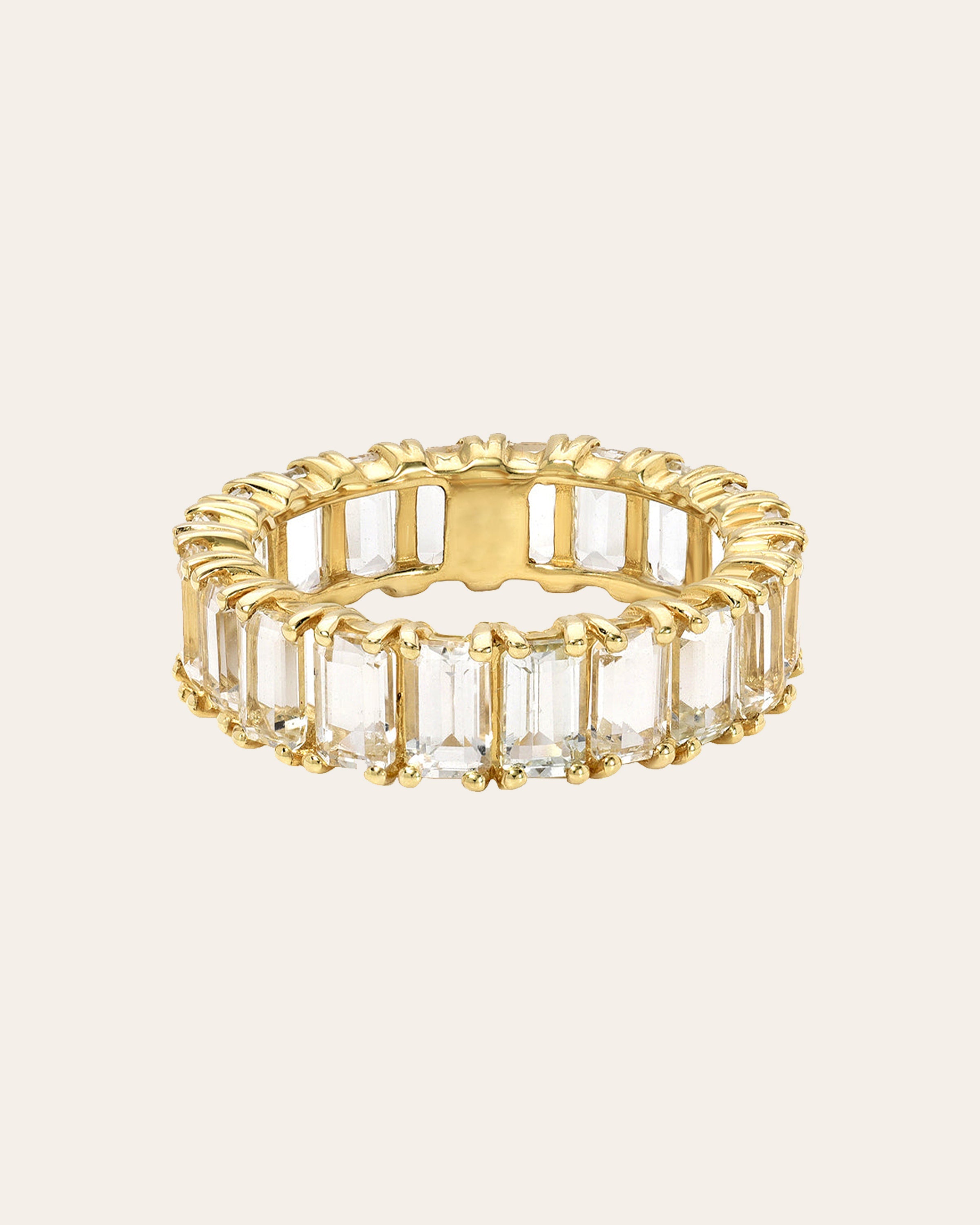 Topaz Eternity Emerald Cut Ring