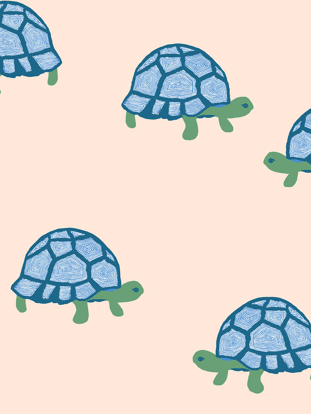 'tortoise' Wallpaper By Tea Collection - Peach