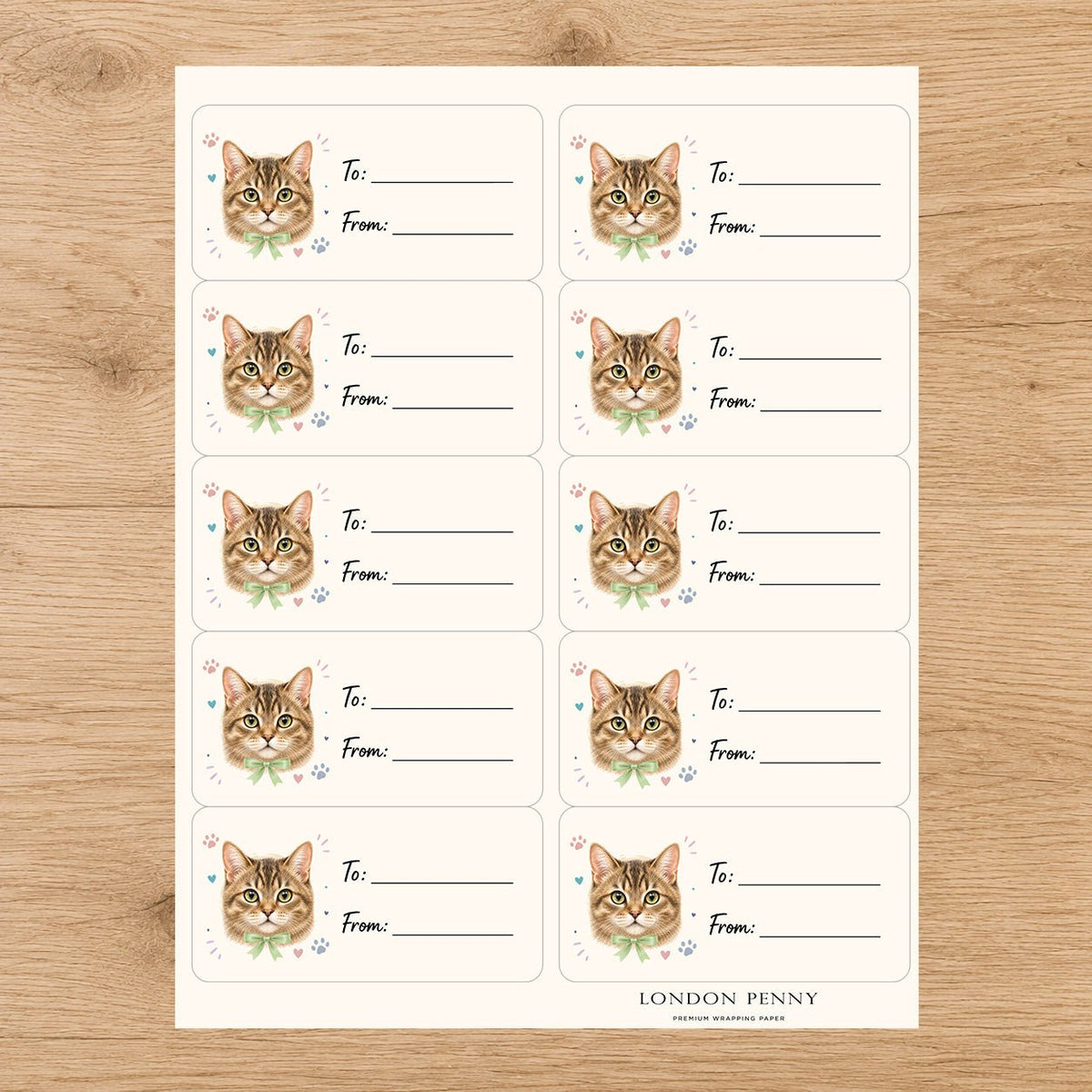 Toybob Purrfectly Yours Gift Tag Sticker Sheet