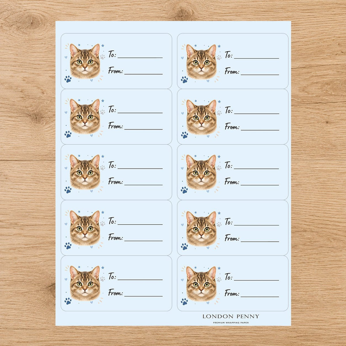 Toybob Pawprint Wishes Gift Tag Sticker Sheet
