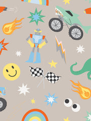 'toybox' Wallpaper By Meri Meri - Warm Taupe