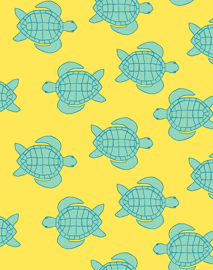 'trailing Turtles' Wallpaper By Tea Collection - Daffodil