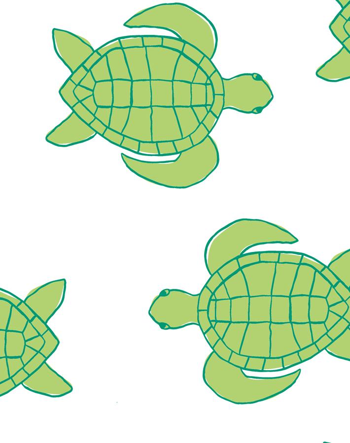 'trailing Turtles' Wallpaper By Tea Collection - Lime