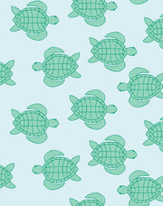 'trailing Turtles' Wallpaper By Tea Collection - Pale Blue