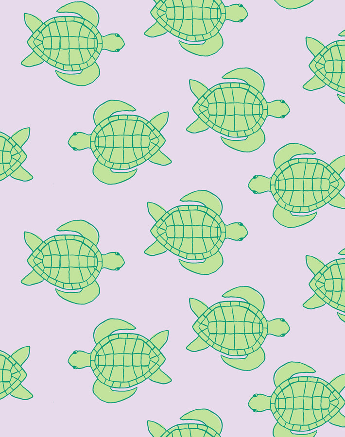 'trailing Turtles' Wallpaper By Tea Collection - Lavender