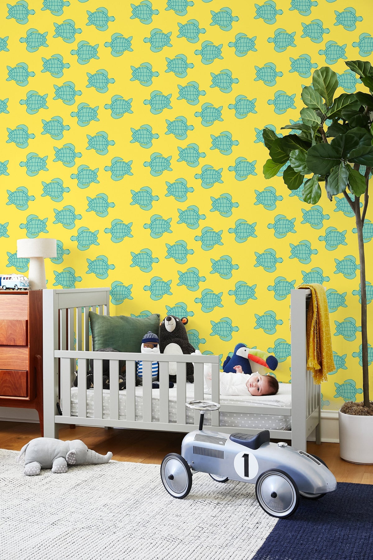 'trailing Turtles' Wallpaper By Tea Collection - Daffodil