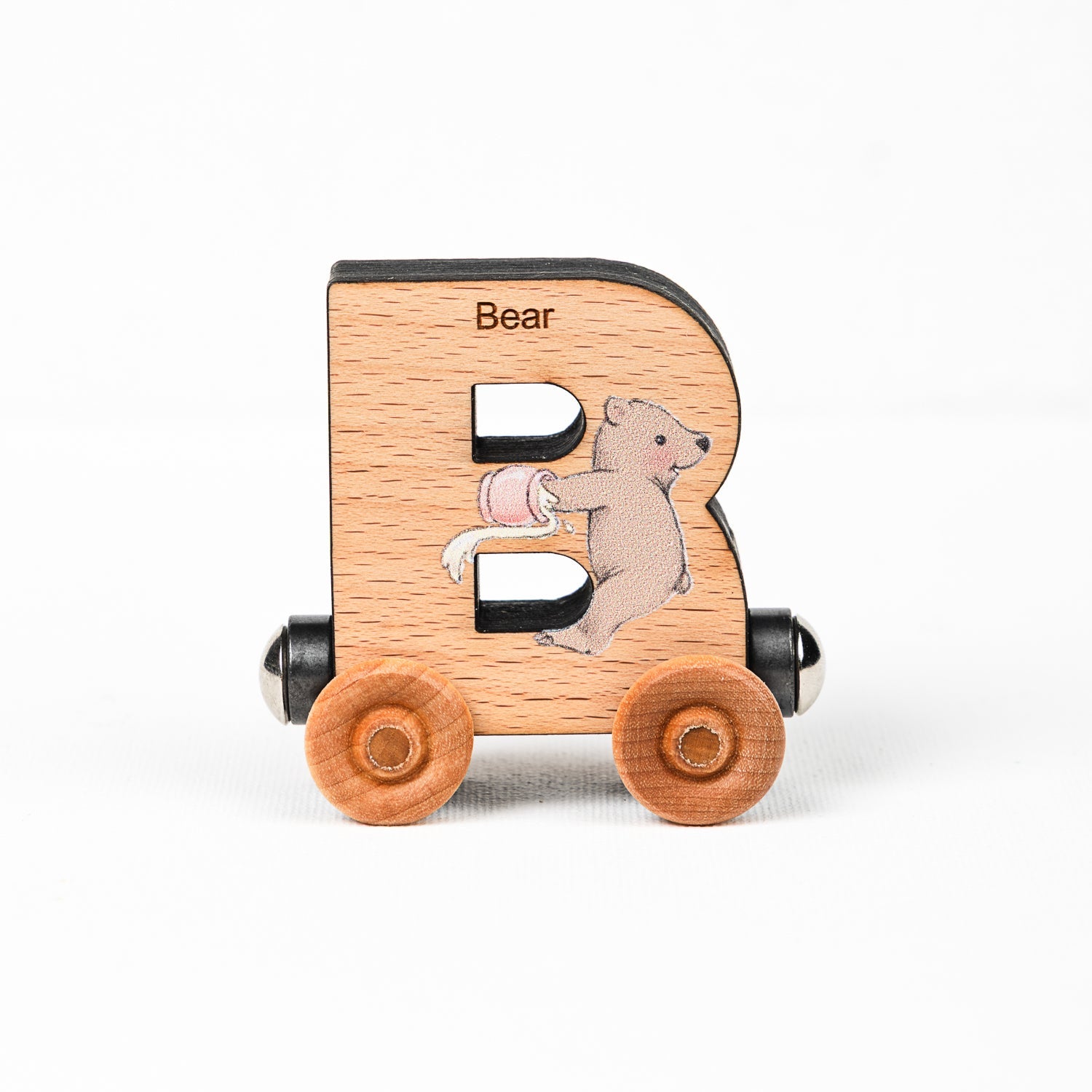 Abcs Magnetic Letter Train Express With Organic Cotton Bag | Cherry Wood | Made In The Usa 🇺🇸