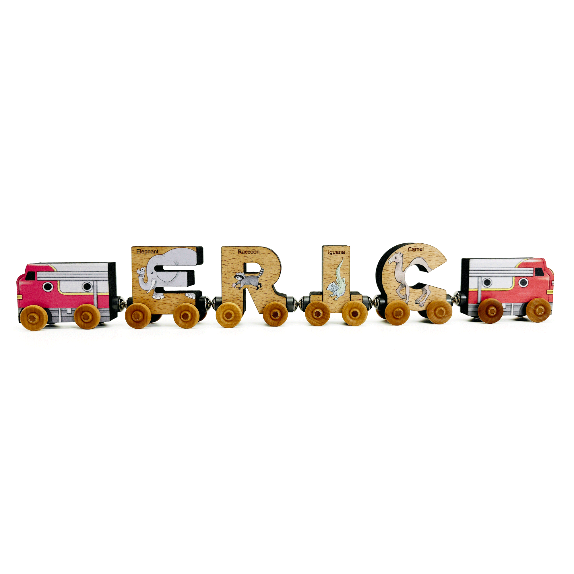 Magnetic Personalized Letter Train With Organic Cotton Bag