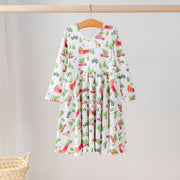 Christmas Tree Farm Organic Cotton Dress For Kids