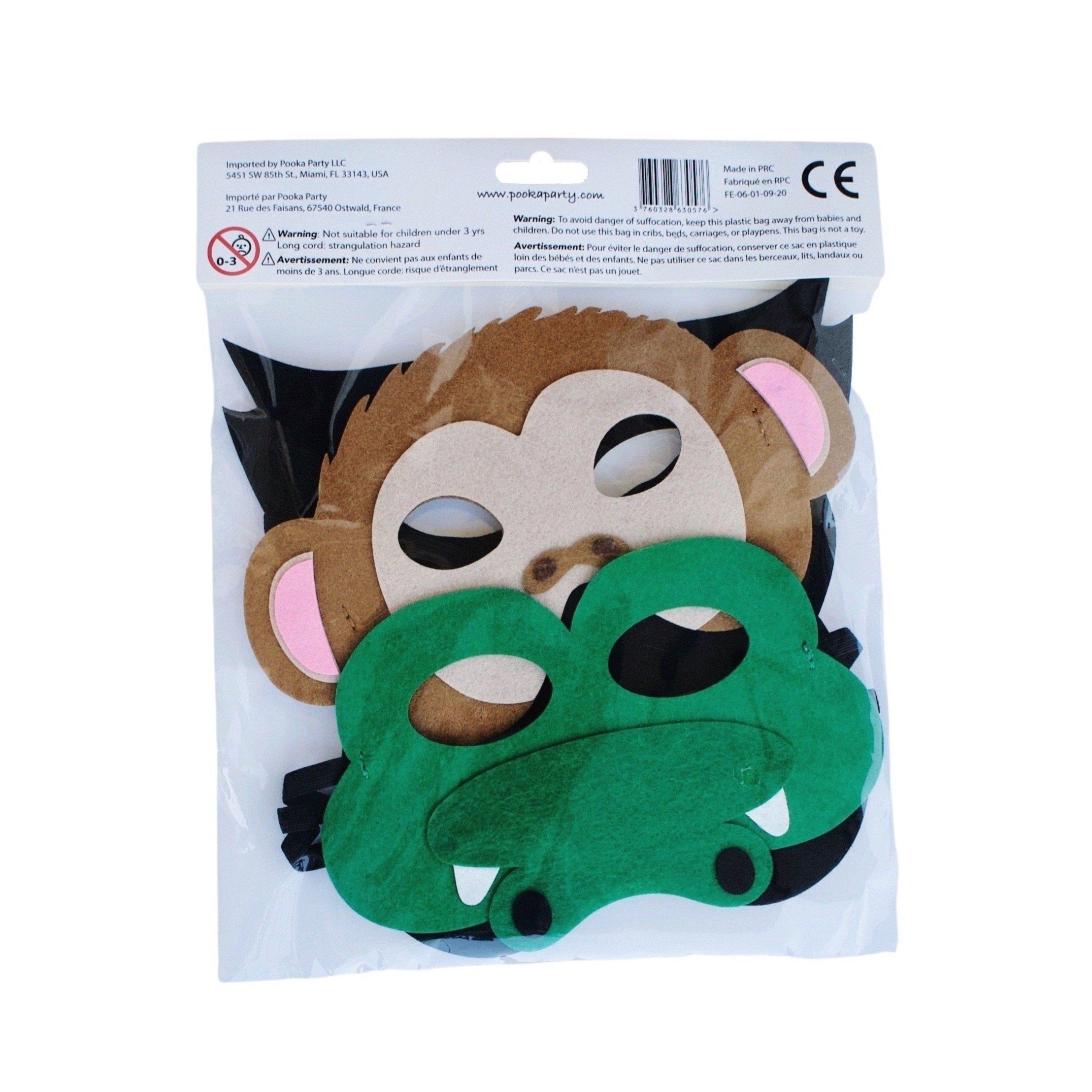 Tropical Animals Felt Masks (set Of 4)