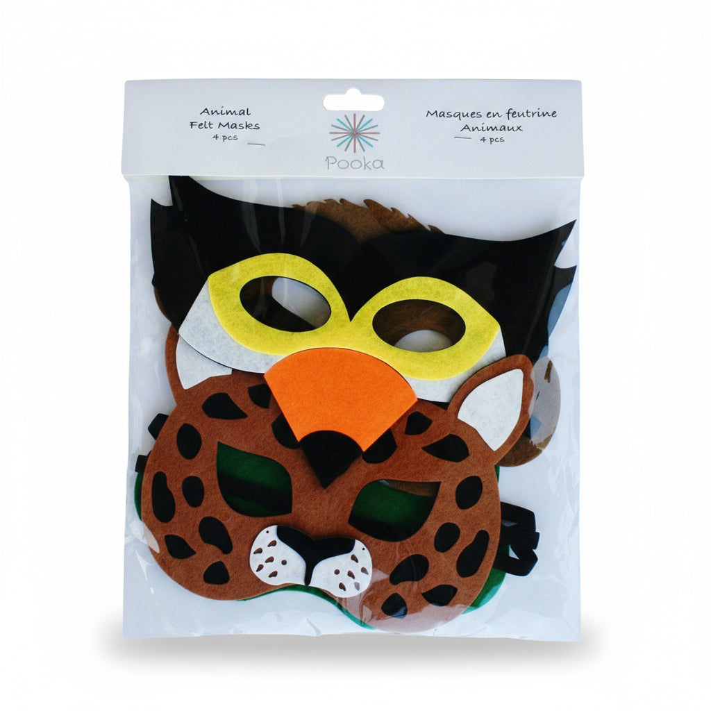Tropical Animals Felt Masks (set Of 4)