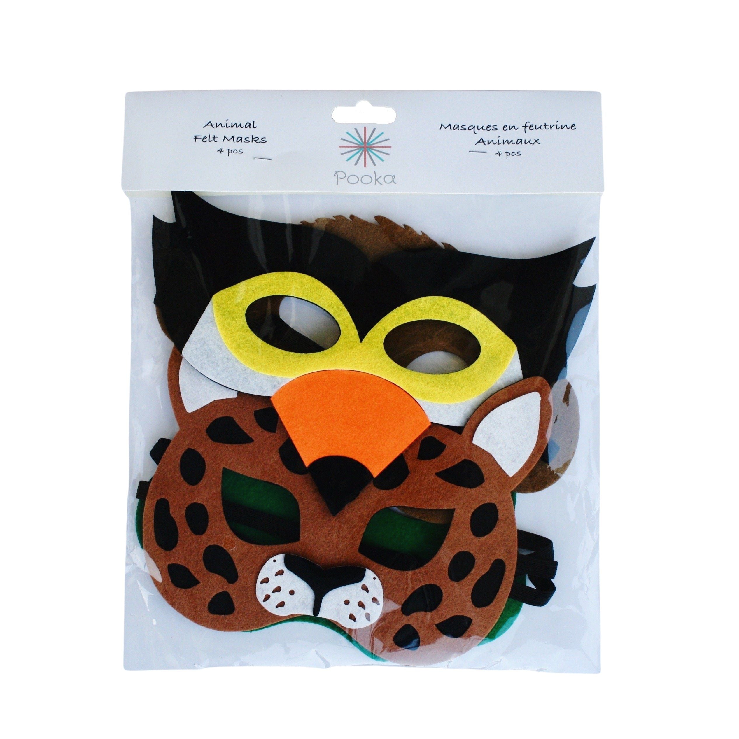 Tropical Animals Felt Masks (set Of 4)