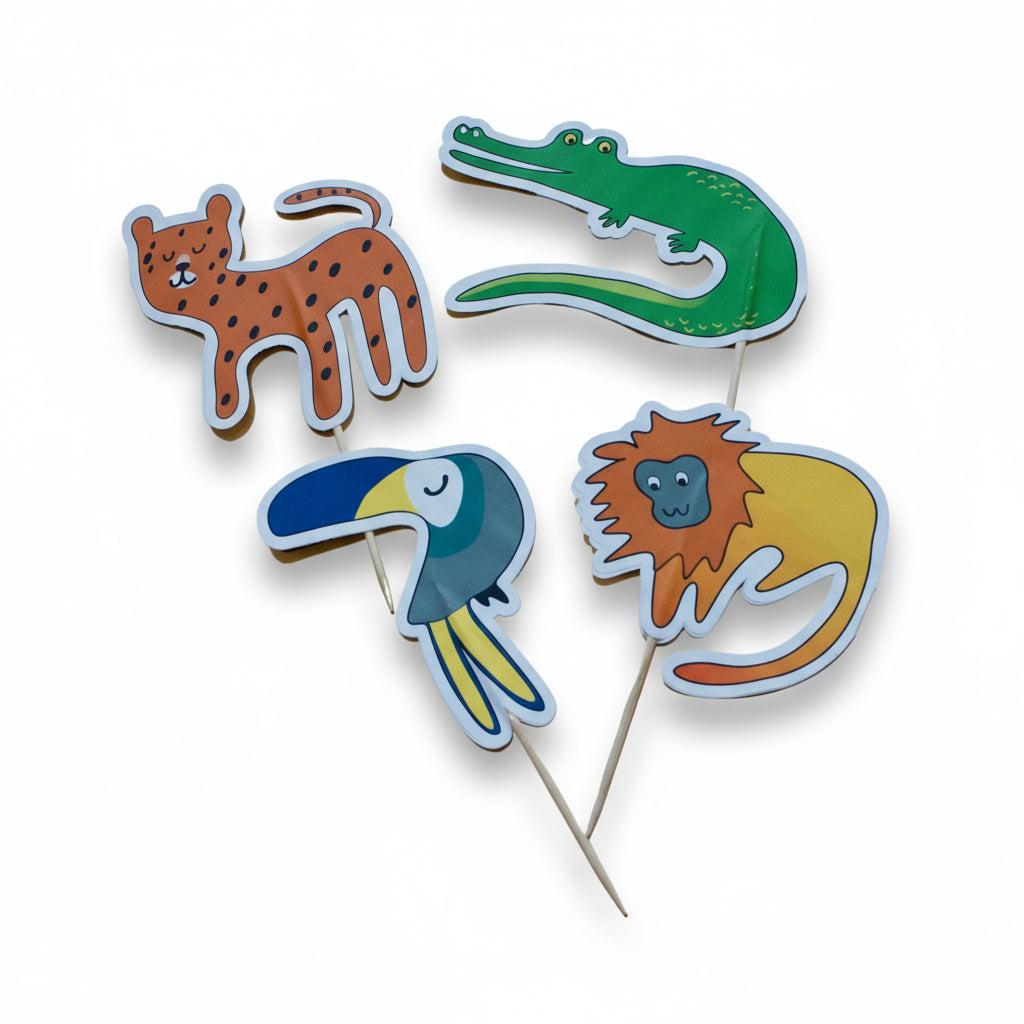 Tropical Animals Toppers (set Of 12)