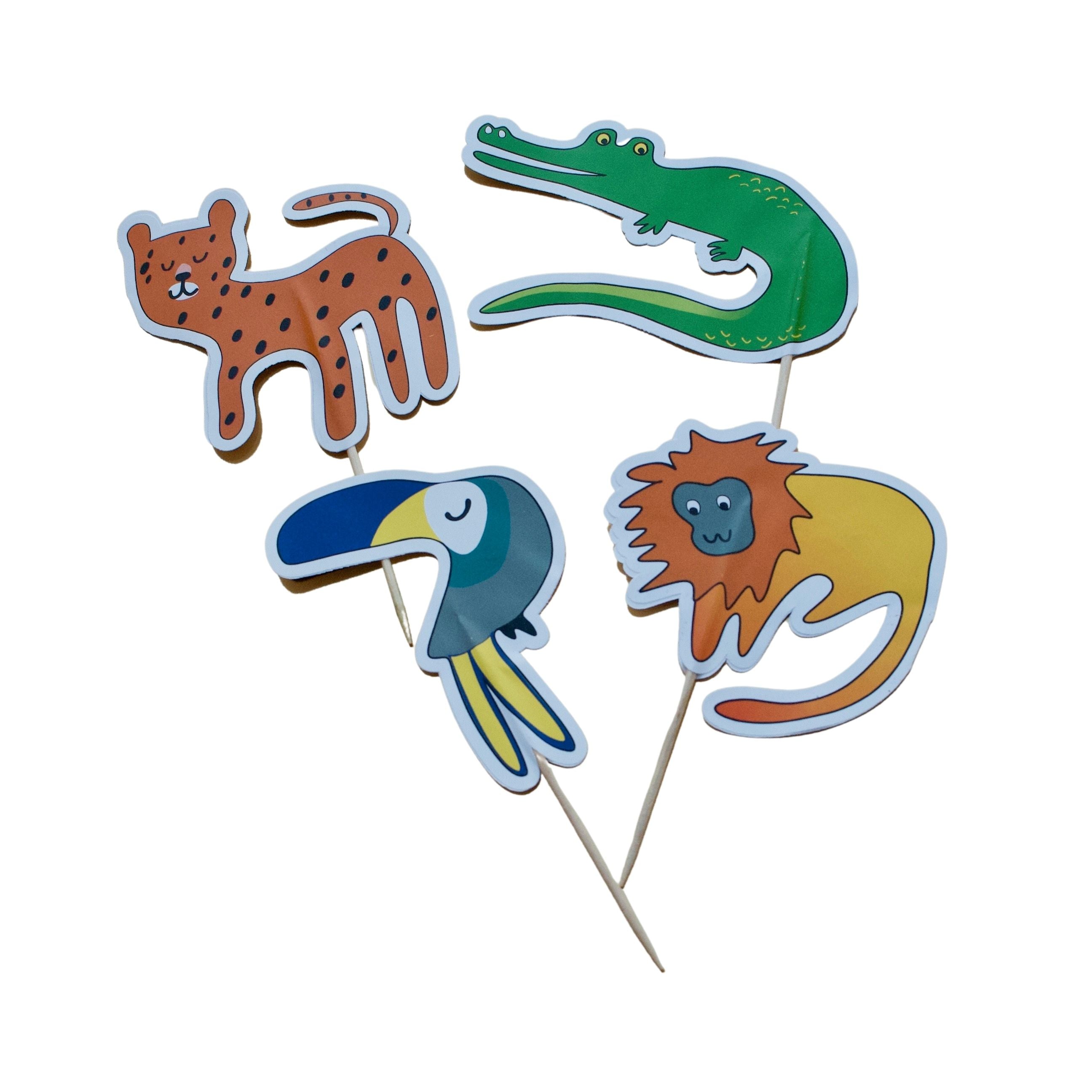 Tropical Animals Toppers (set Of 12)