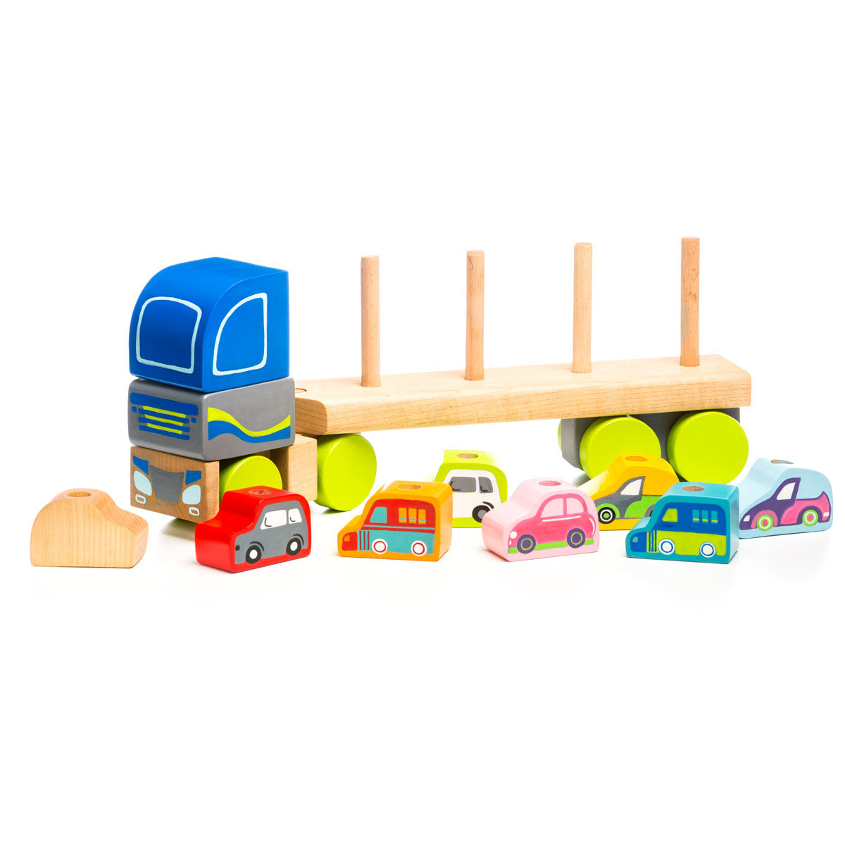 Wise Elk/Cubika Wooden Toy - Truck with Cars LM-12 by Wise Elk