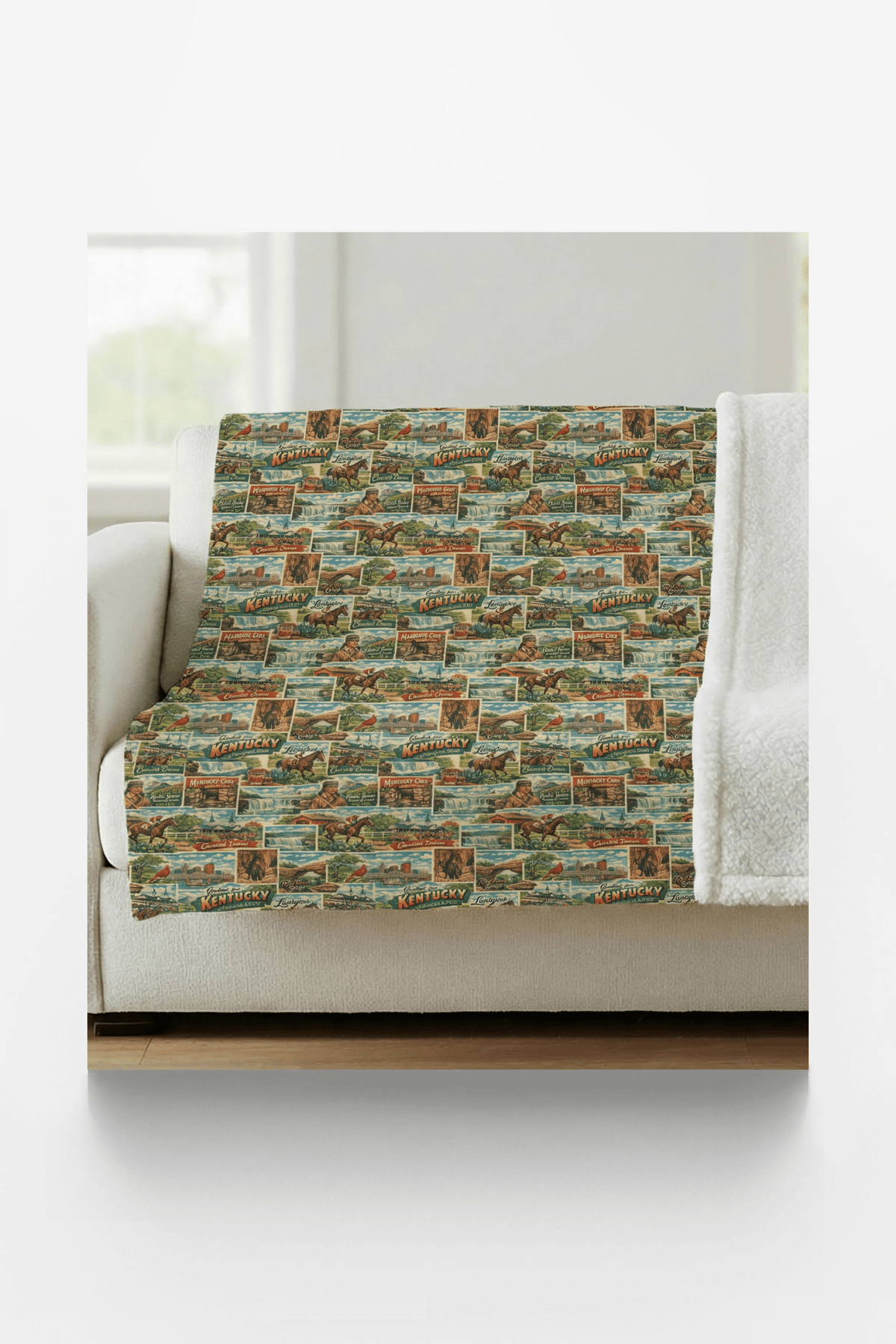 Kentucky Postcard Memories Sherpa Blanket