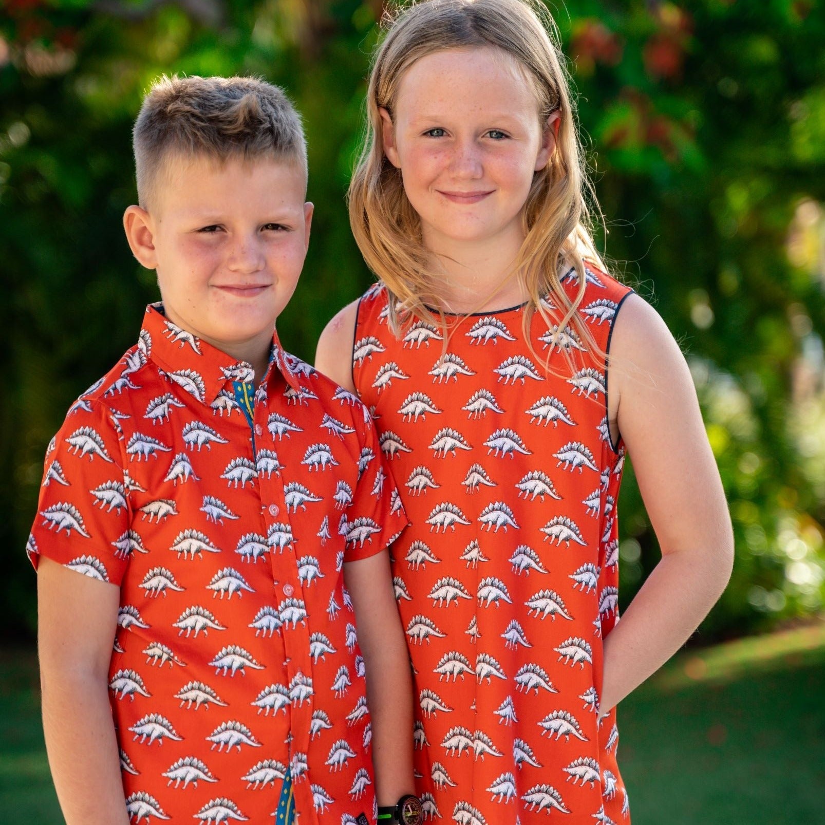 Dinos In Tangerine Shift Dress