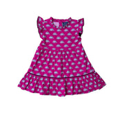Dino In Hot Pink Ruffle Dress