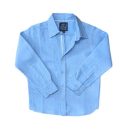 Blue Linen Shirt In Long Sleeves