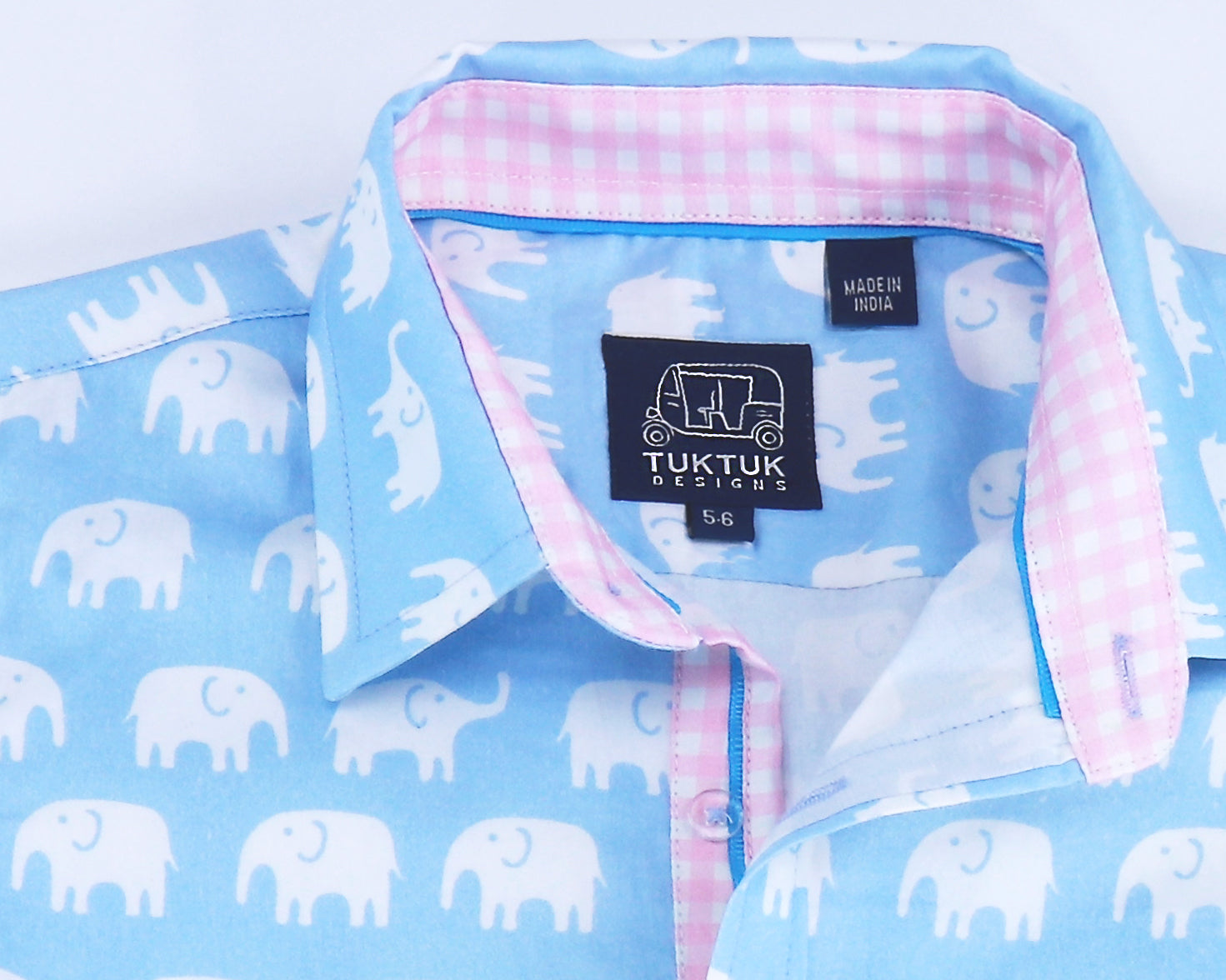 Erawan Elephants In Sky Blue - Short Sleeve